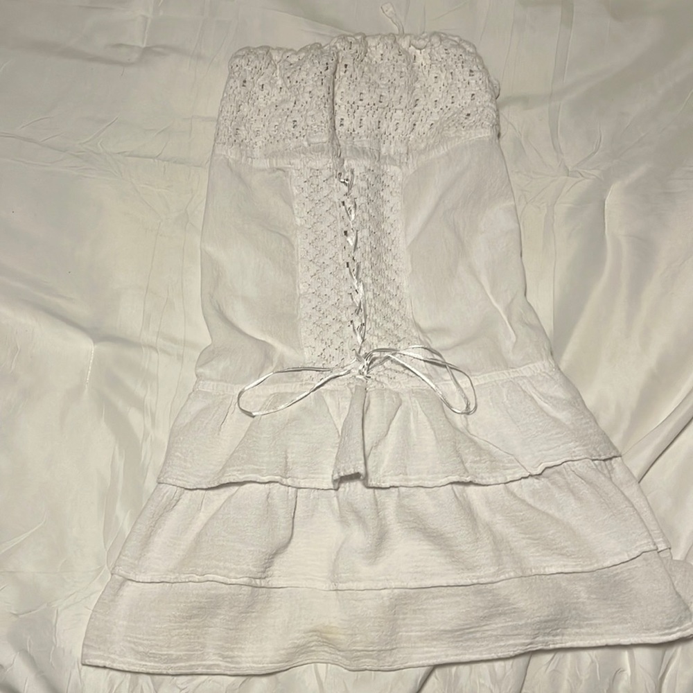 White Tube Woven Dress
